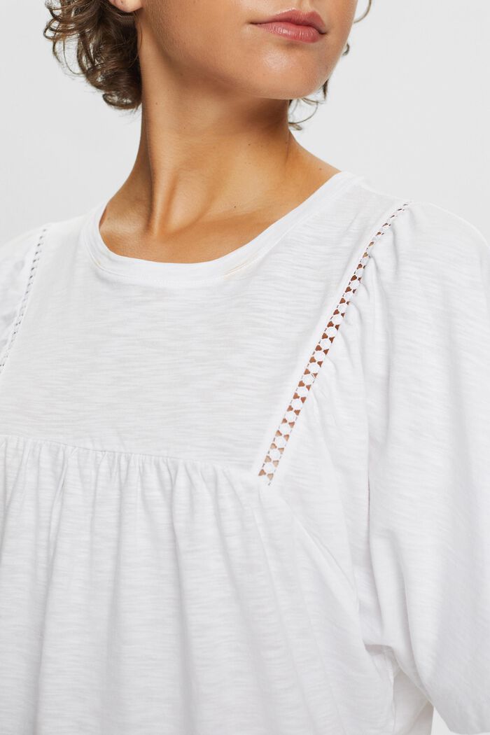 Rozšiřující se tričko, 100% bavlna, WHITE, detail image number 2