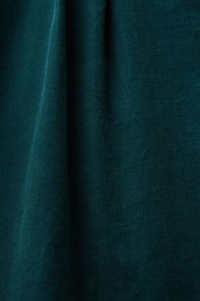 Oversize košilová halenka z manšestru, EMERALD GREEN, detail image number 5