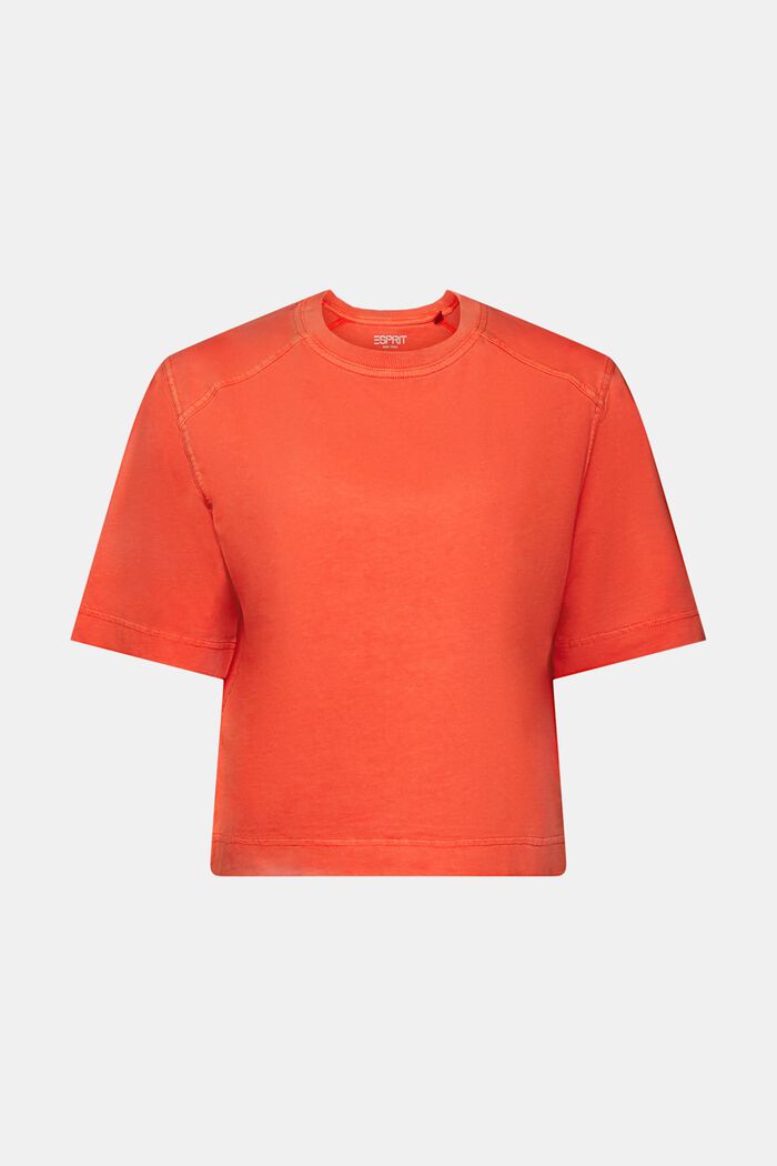 Krátké a široké bavlněné tričko, BRIGHT ORANGE, detail image number 6