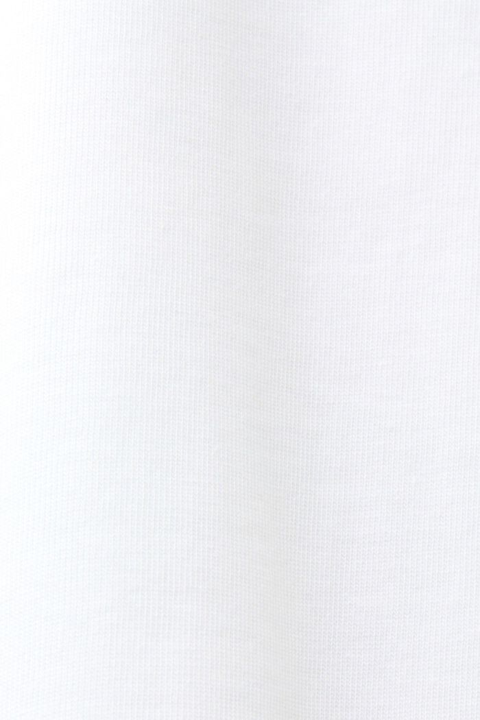 Triko z bio bavlny, geometrický potisk, WHITE, detail image number 5