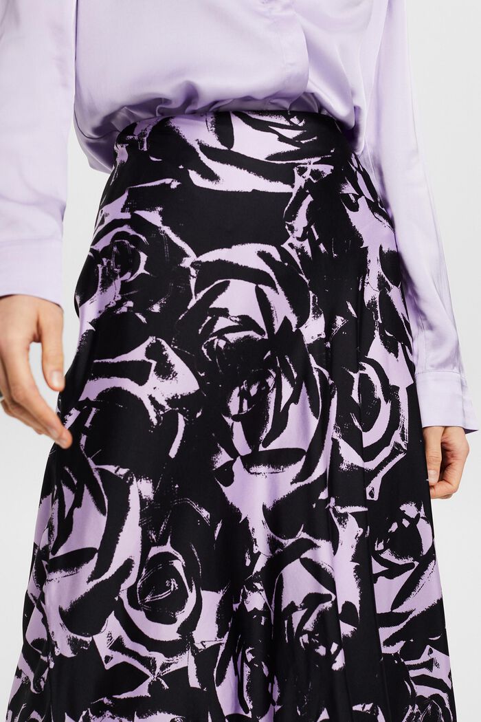Saténová midi sukně s potiskem, NEW BLACK, detail image number 2