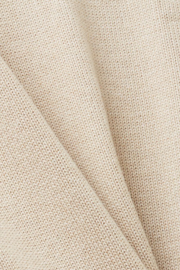 Bavlněný pulovr s kulatým výstřihem, SAND, detail image number 5