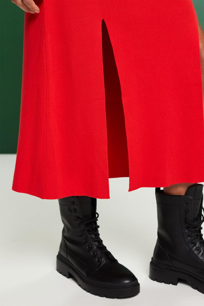 Midi šaty z žebrové pleteniny, RED, detail image number 3