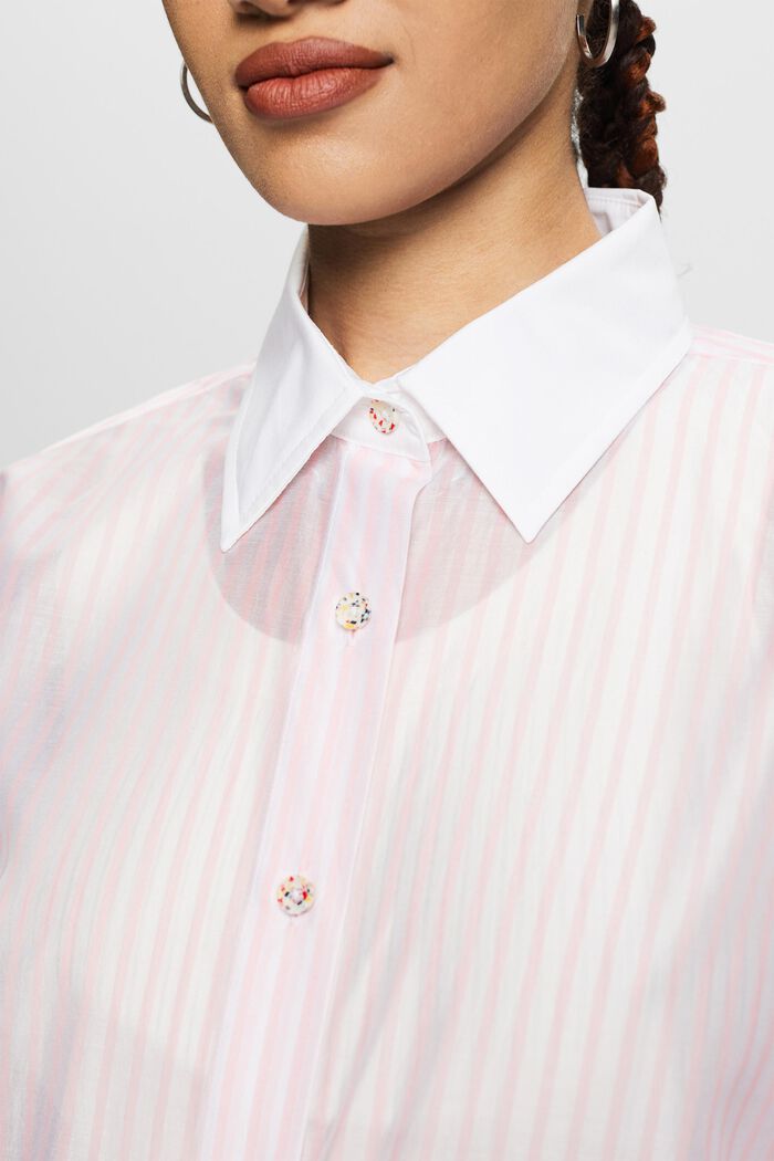 Průhledná pruhovaná propínací košile, PASTEL PINK, detail image number 3