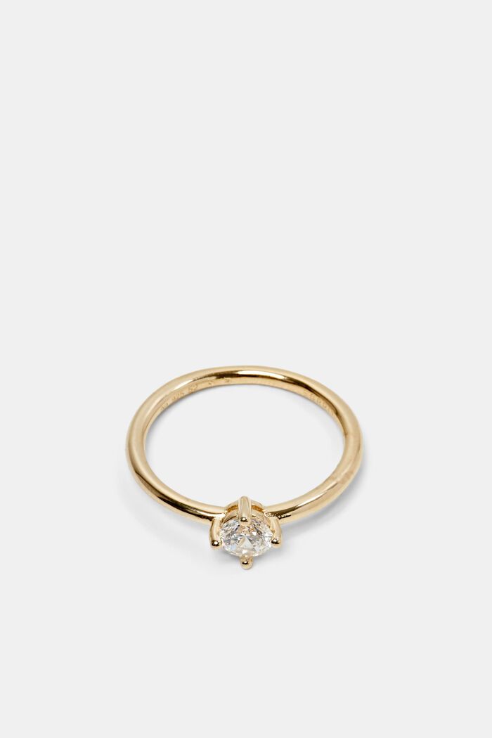 Prsten s kubickou zirkonií, sterlingové stříbro, GOLD, detail image number 0