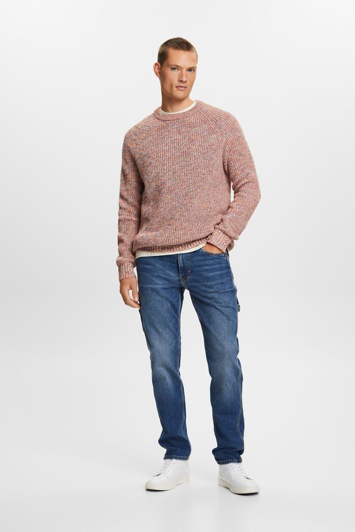 Bavlněný pulovr z žebrové pleteniny, AMBER YELLOW, detail image number 0