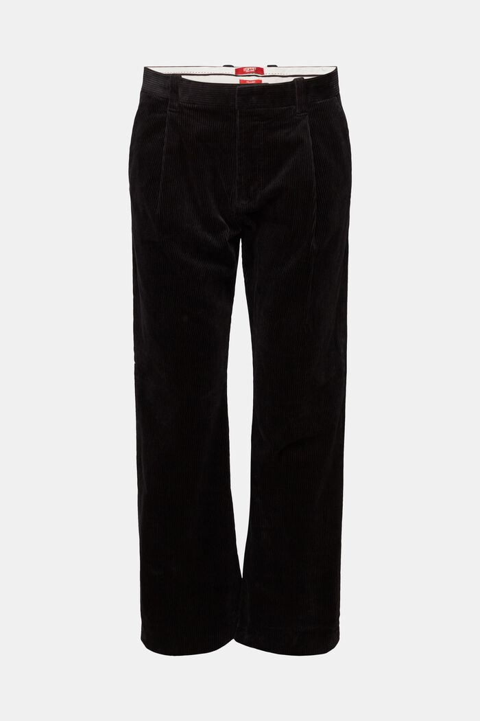 Manšestrové kalhoty se širokými nohavicemi, BLACK, detail image number 7