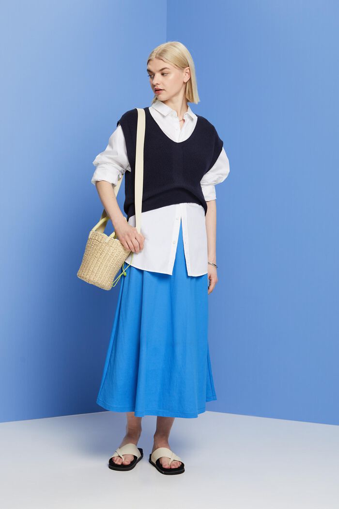 Midi sukně s elastickým pasem, BRIGHT BLUE, detail image number 1