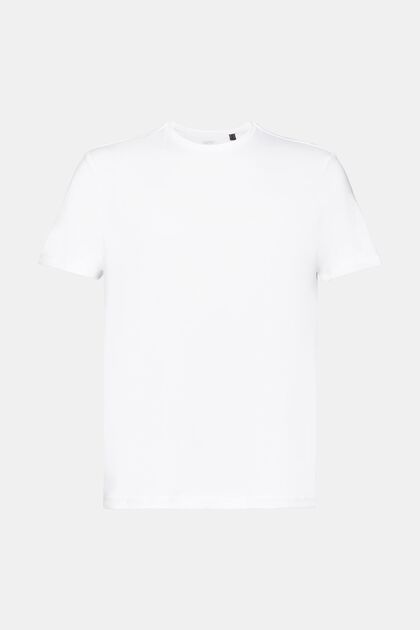 Tričko z bavlny pima, Slim Fit, WHITE, overview