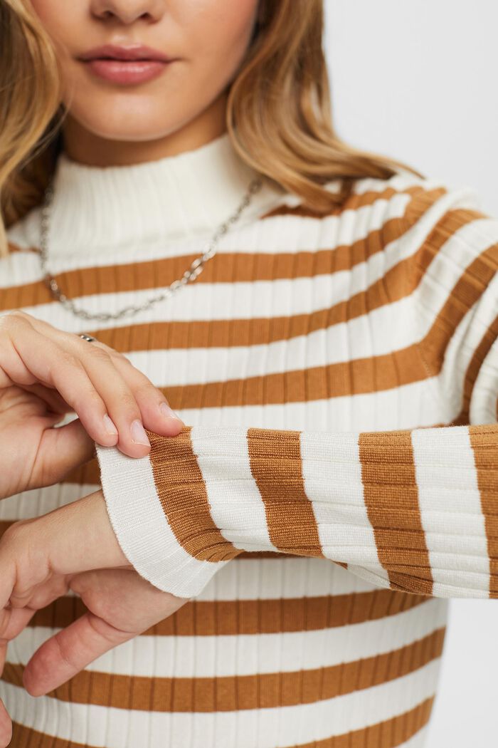 Pruhovaný pulovr z žebrové pleteniny, NEW OFF WHITE, detail image number 4