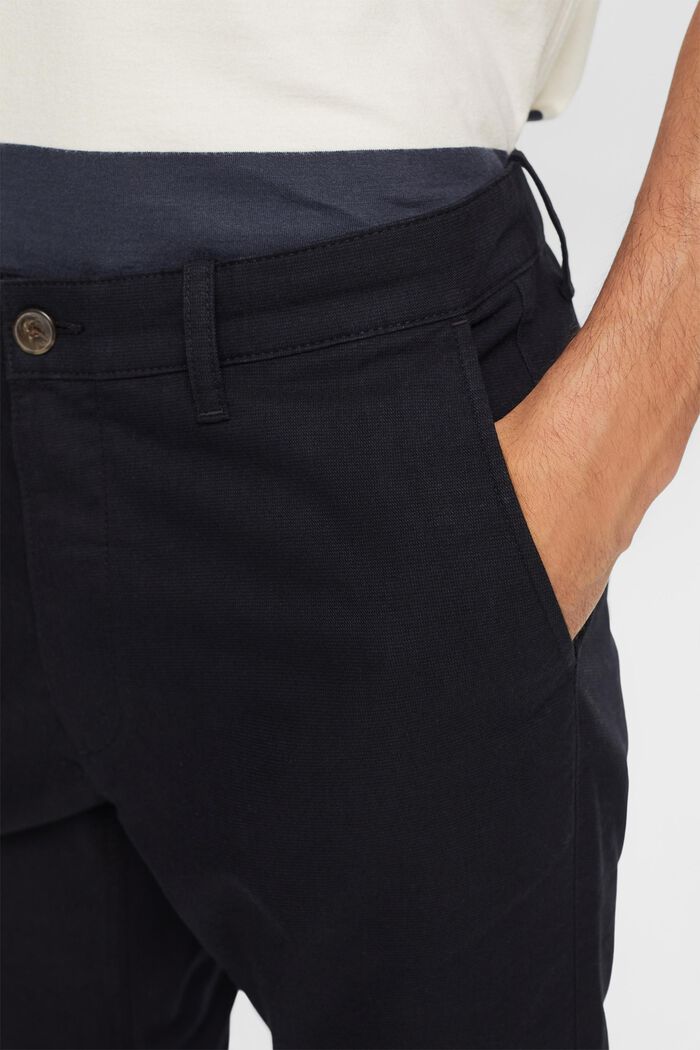 Chino kalhoty z počesané tkaniny a slim střihem, NAVY, detail image number 2