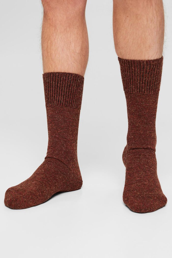 Melírované ponožky ze směsi s bavlnou, HENNA, detail image number 2