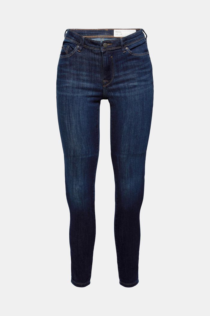 Strečové džíny z bavlněné směsi, BLUE DARK WASHED, detail image number 6