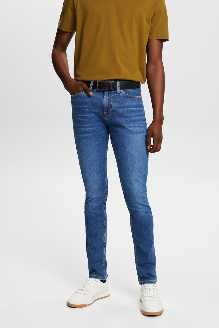 Skinny džíny se střední výškou pasu, BLUE MEDIUM WASHED, detail image number 0