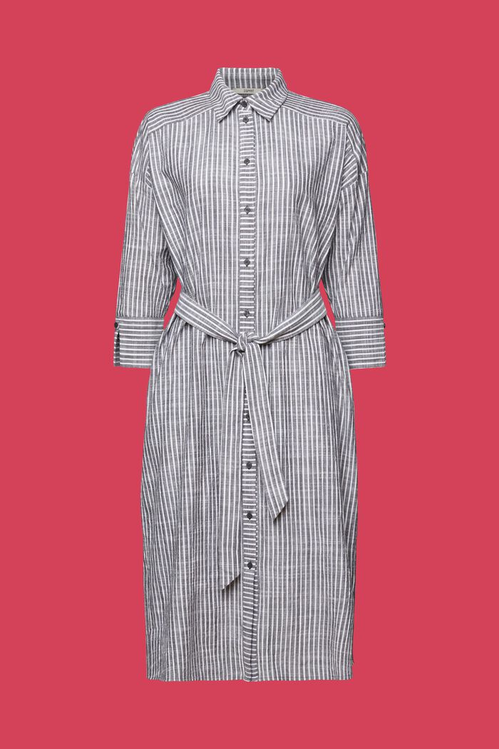 Košilové šaty s páskem, 100% bavlna, ANTHRACITE, detail image number 6