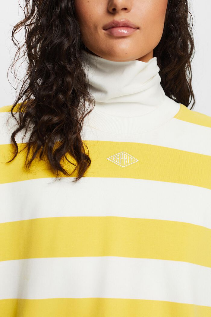 Bavlněný pruhovaný pulovr, YELLOW, detail image number 2