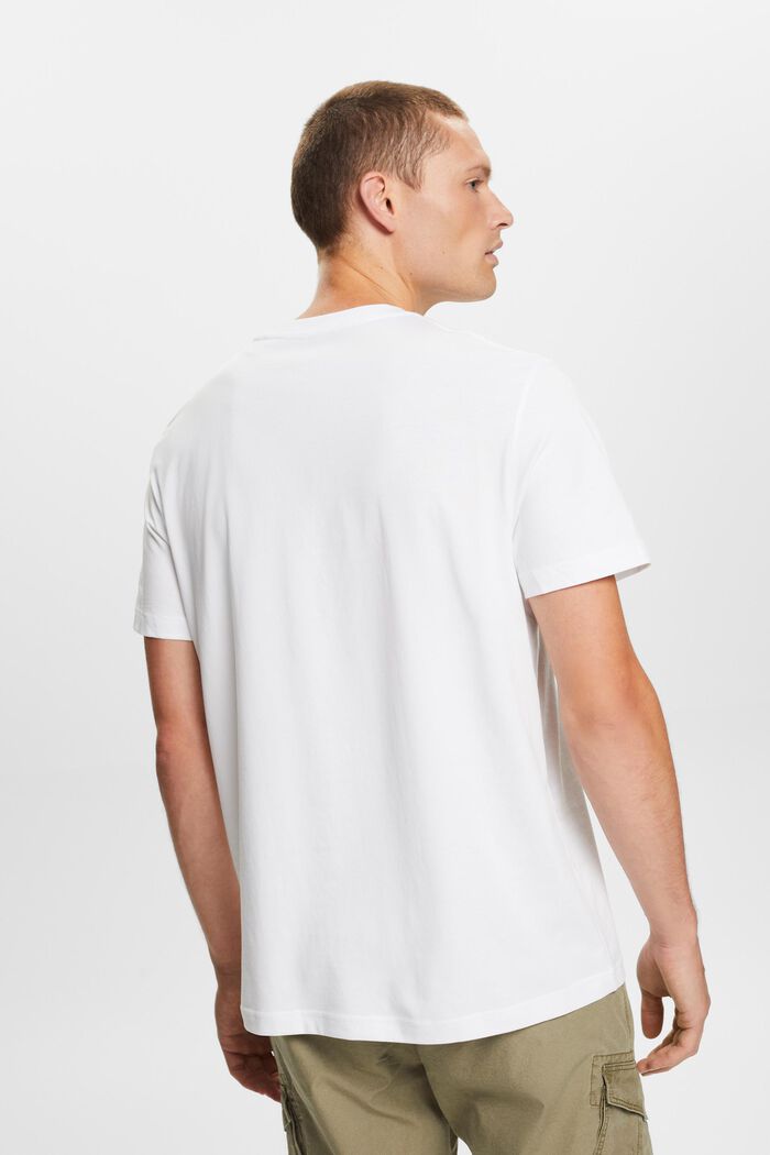 Tričko s kulatým výstřihem, z žerzeje z bavlny pima, WHITE, detail image number 3