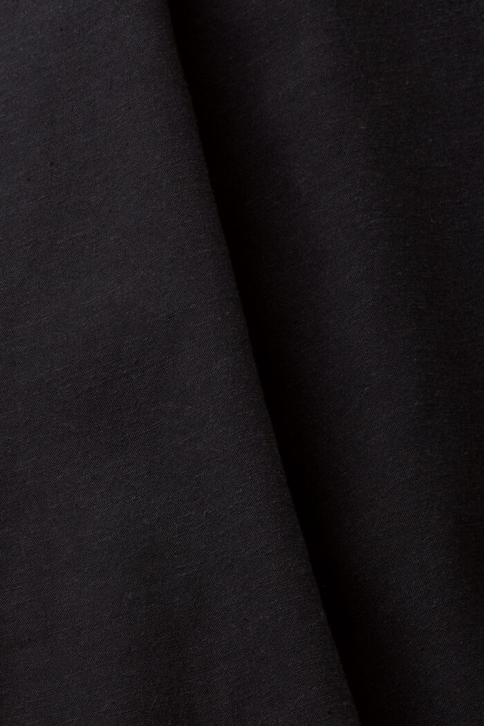Košilové šaty se lnem, BLACK, detail image number 4