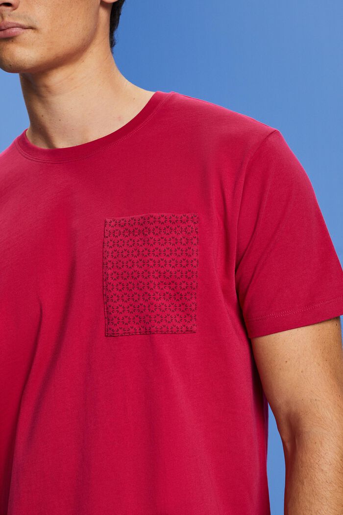 Tričko z udržitelné bavlny s náprsní kapsou, DARK PINK, detail image number 2