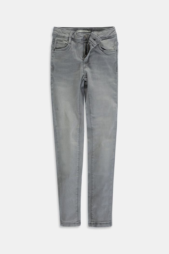 Strečové džíny s možností úpravy velikosti a s nastavitelným pasem, GREY MEDIUM WASHED, overview