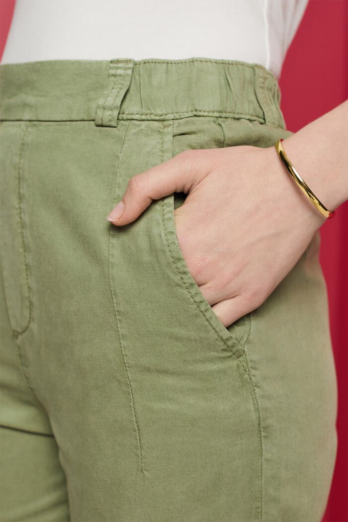 Zkrácené kalhoty chino bez zapínání, PALE KHAKI, detail image number 2