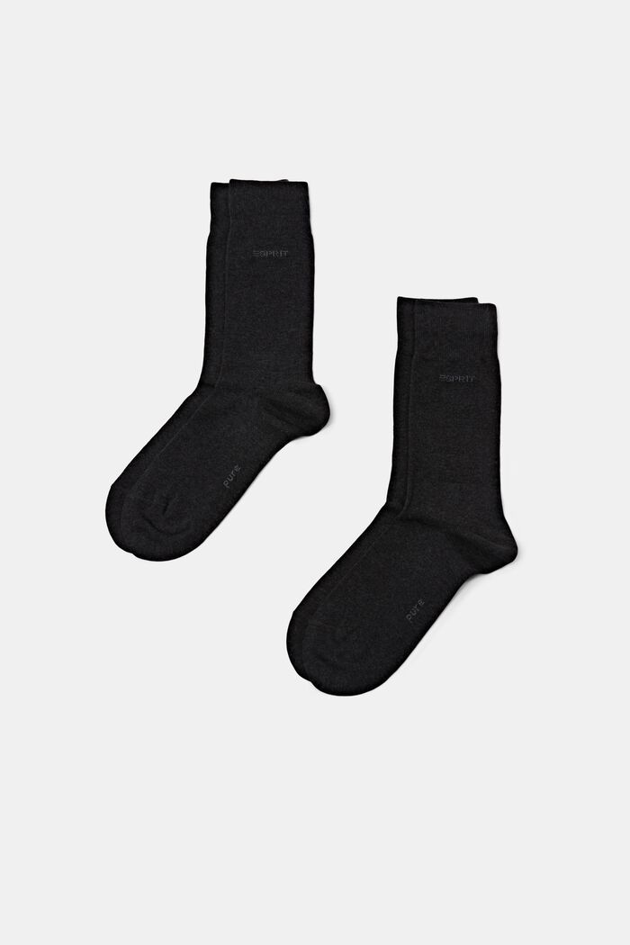 2 páry ponožek, bio bavlna, ANTHRACITE MELANGE, detail image number 0