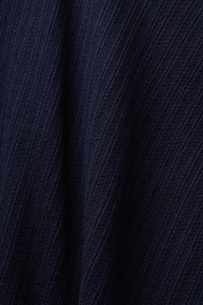 Pulovr s kapucí, z žebrové pleteniny, na zip, NAVY, detail image number 4