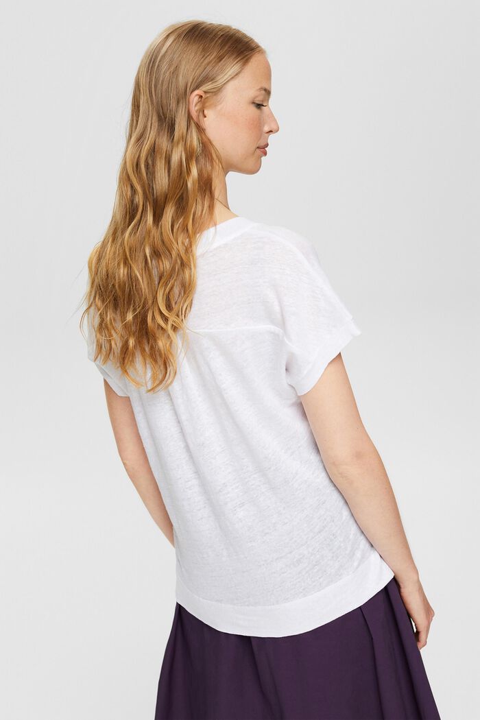 Tričko s batikovanými proužky, 100% len, WHITE, detail image number 3