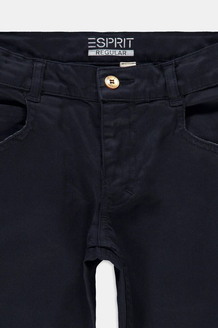 Keprové kalhoty s nastavitelným pasem, směs s bio bavlnou, NAVY, detail image number 2