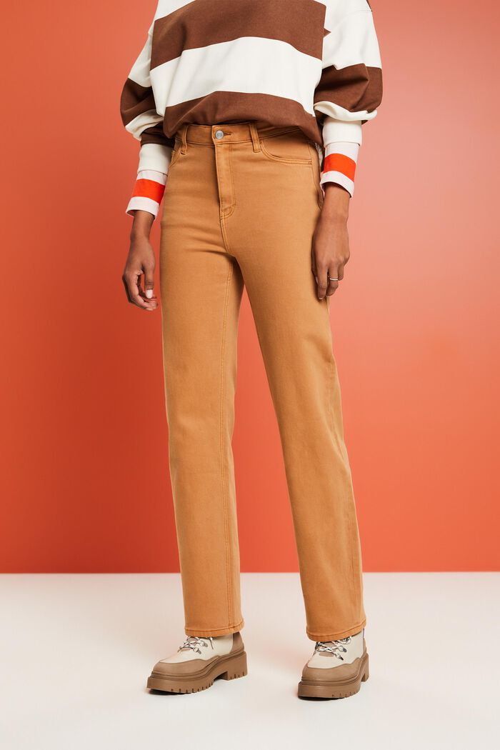 Retro džíny s rovnými straight nohavicemi a vysokým pasem, CAMEL, detail image number 0
