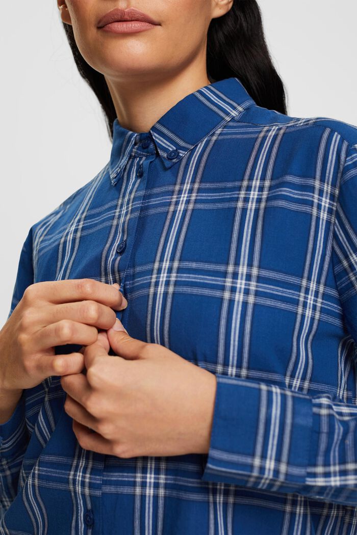Košilová halenka s propínacím límečkem, BLUE, detail image number 0