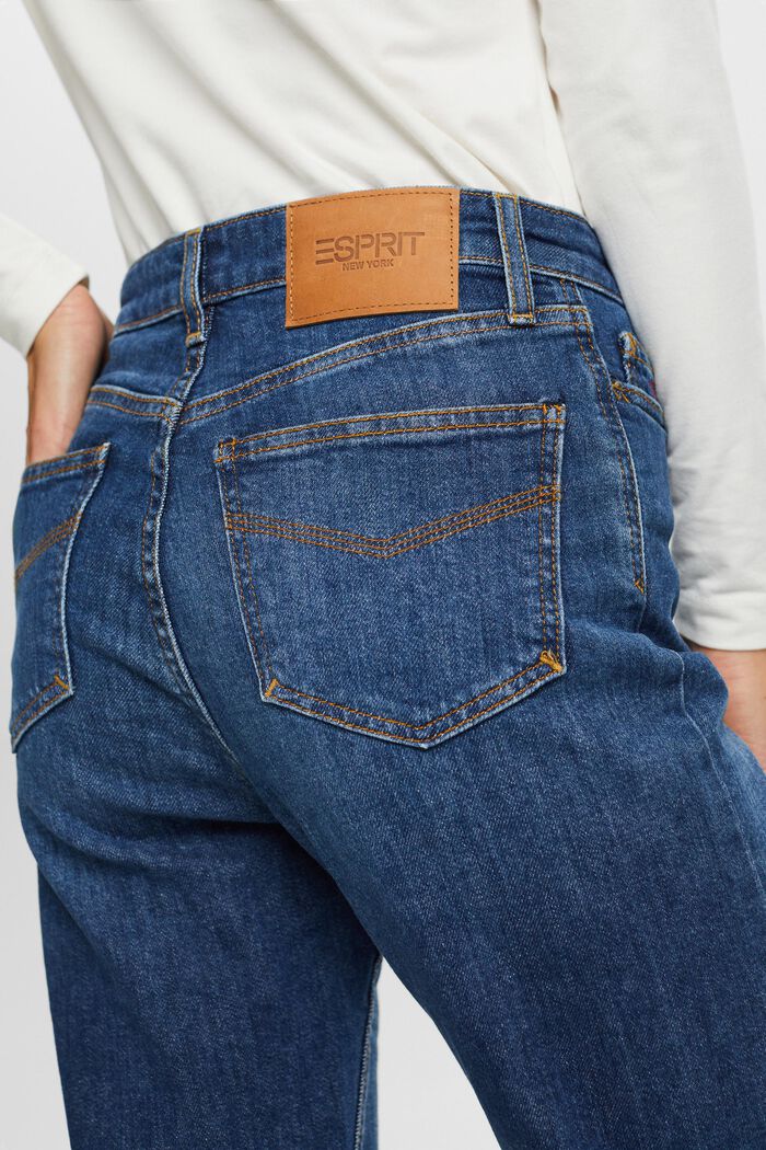 Retro džíny s rovnými straight nohavicemi a vysokým pasem, BLUE DARK WASHED, detail image number 4
