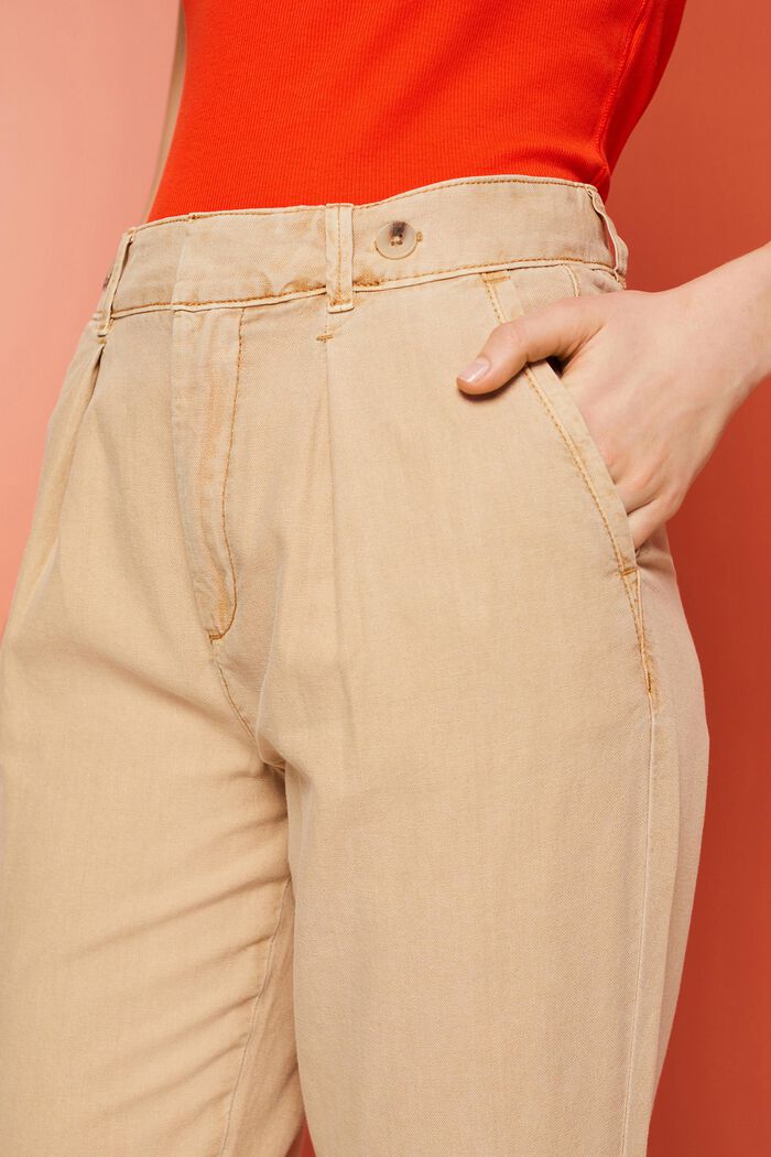 Chino kalhoty, směs se lnem, SAND, detail image number 2