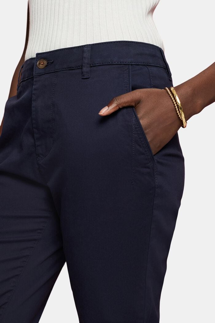 Chino kalhoty z bavlněného streče, NAVY, detail image number 2