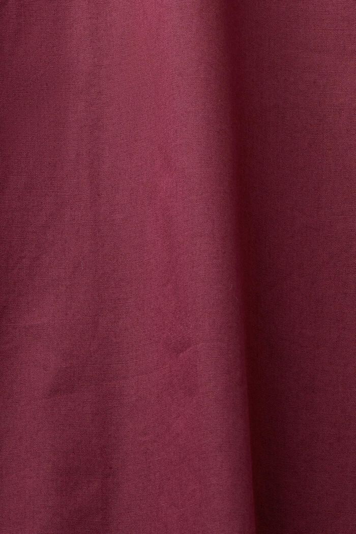 Košilová halenka z popelínu, 100% bavlna, AUBERGINE, detail image number 5