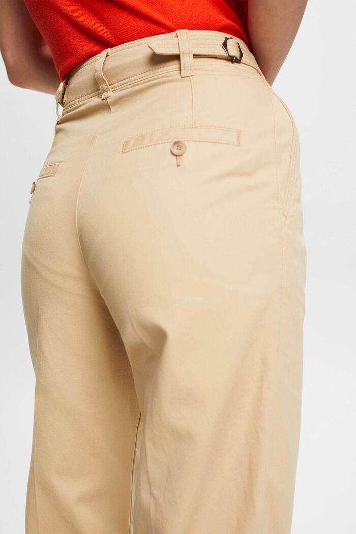 Chino kalhoty se širokými nohavicemi, SAND, detail image number 4