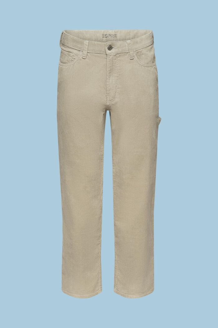 Rovné manšestrové kalhoty v carpenter stylu, PASTEL GREY, detail image number 6