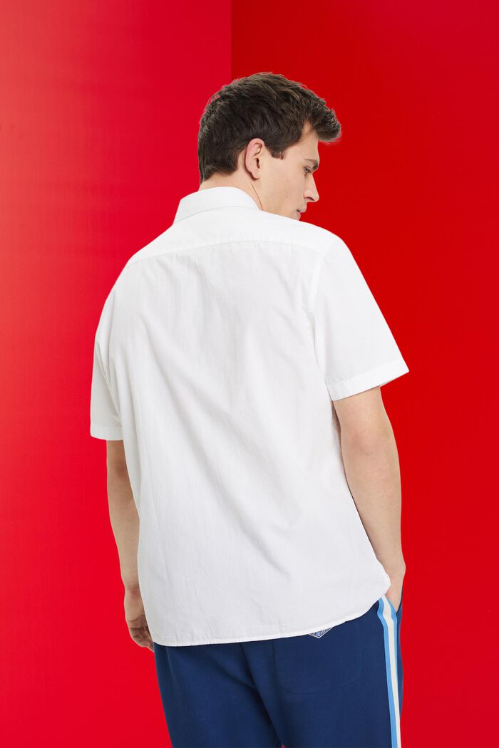 Bavlněná košile z udržitelné bavlny, s krátkým rukávem, WHITE, detail image number 3