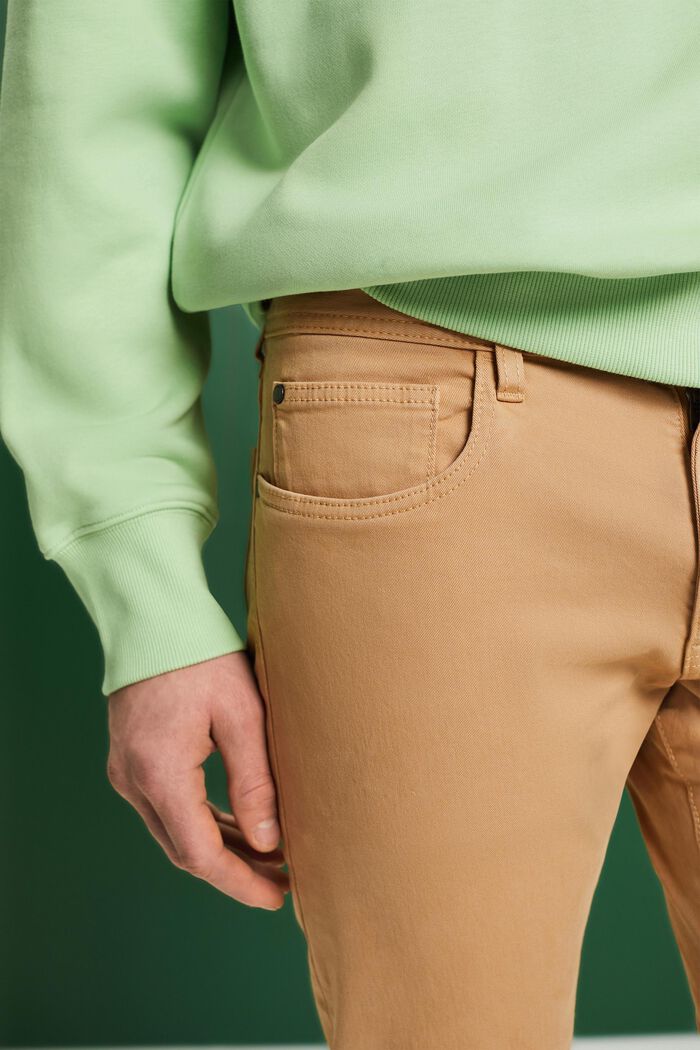 Kalhoty se štíhlým střihem Slim Fit, bio bavlna, BEIGE, detail image number 2