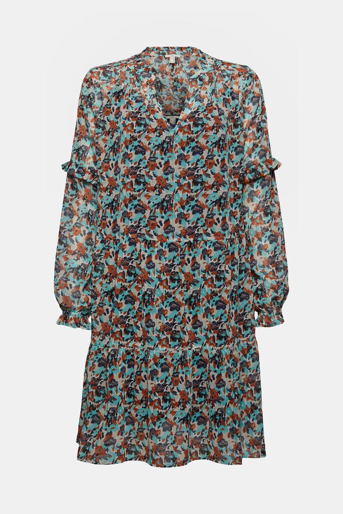 Z recyklovaného materiálu: šifonové šaty s potiskem, OFF WHITE, detail image number 2