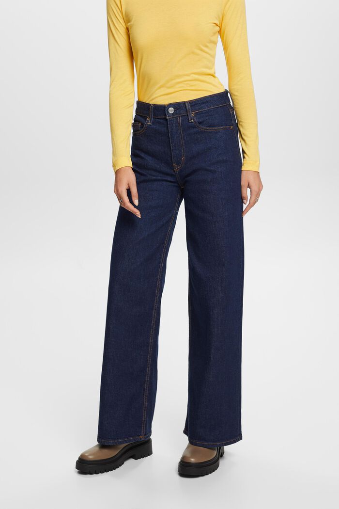 Retro džíny s vysokým pasem a širokými nohavicemi, BLUE RINSE, detail image number 0