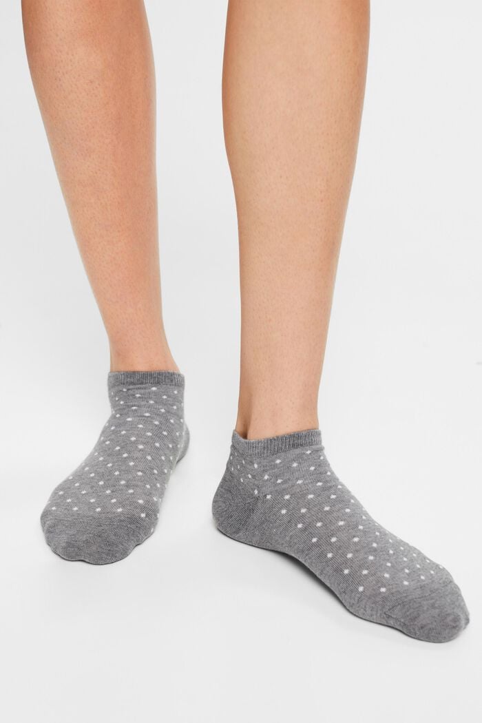 Puntíkované nízké ponožky, balení 2 ks, LIGHT GREY MELANGE, detail image number 1