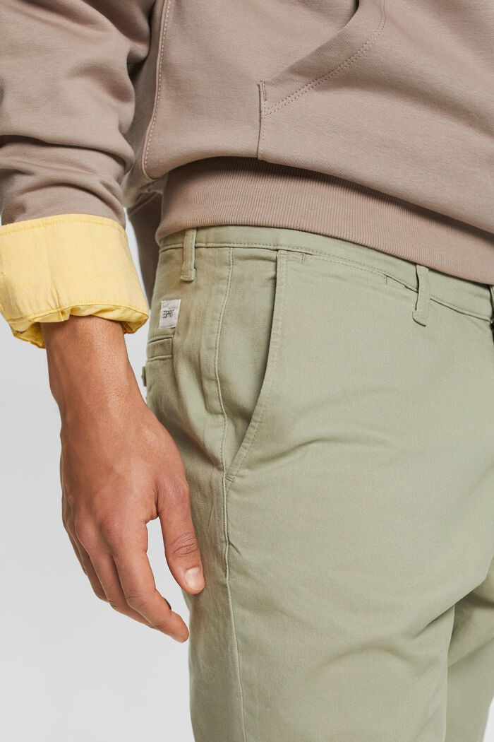 Kalhoty chino s úzkými nohavicemi, DUSTY GREEN, detail image number 3