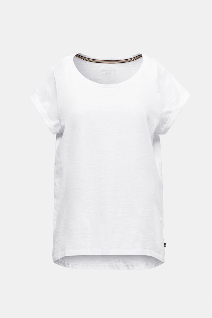 Vzdušné tričko slub, 100% bavlna, WHITE, detail image number 0