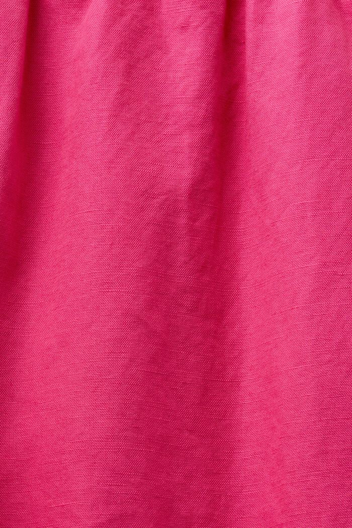 Kalhoty ze směsi bavlny a lnu, PINK FUCHSIA, detail image number 6