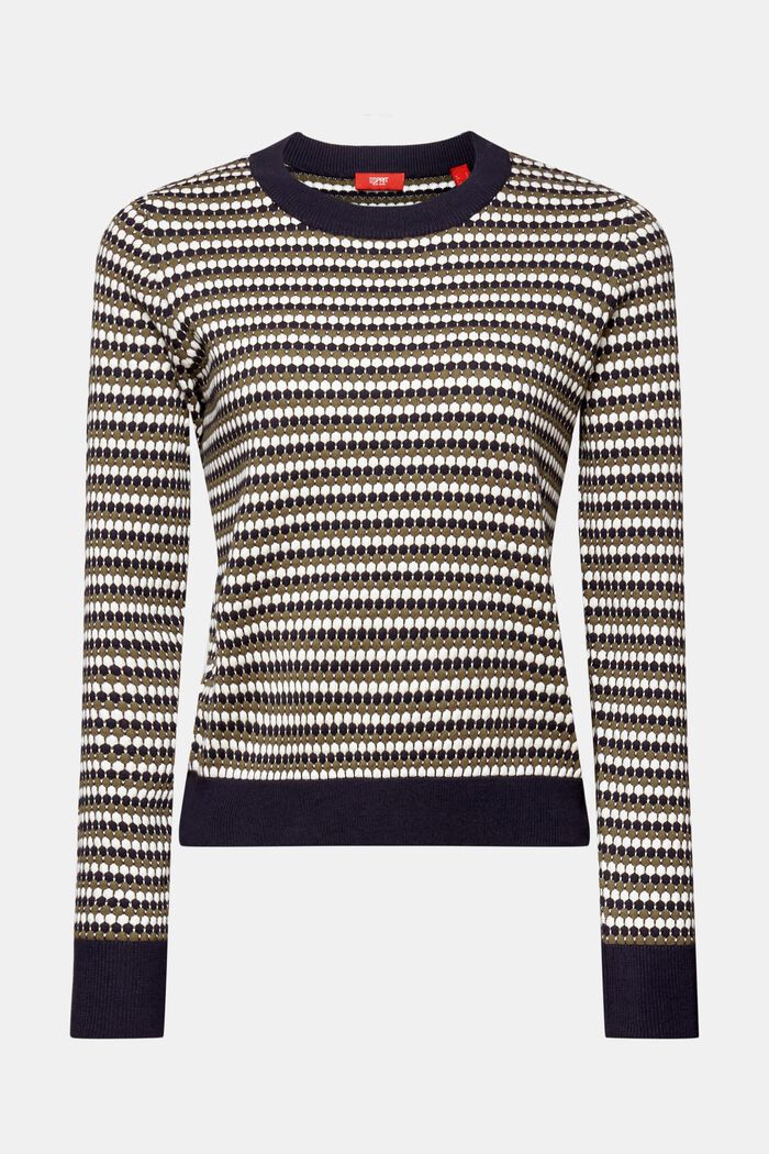 Vícebarevný pulovr, směs s bavlnou, NAVY, detail image number 6