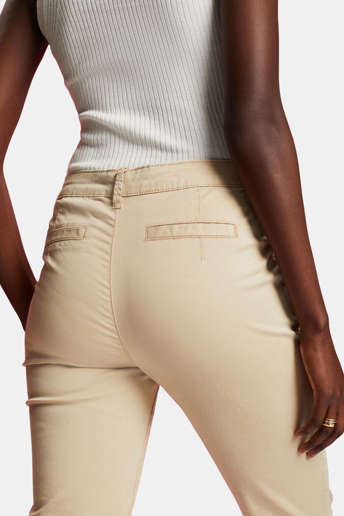 Chino kalhoty z bavlněného streče, SAND, detail image number 4