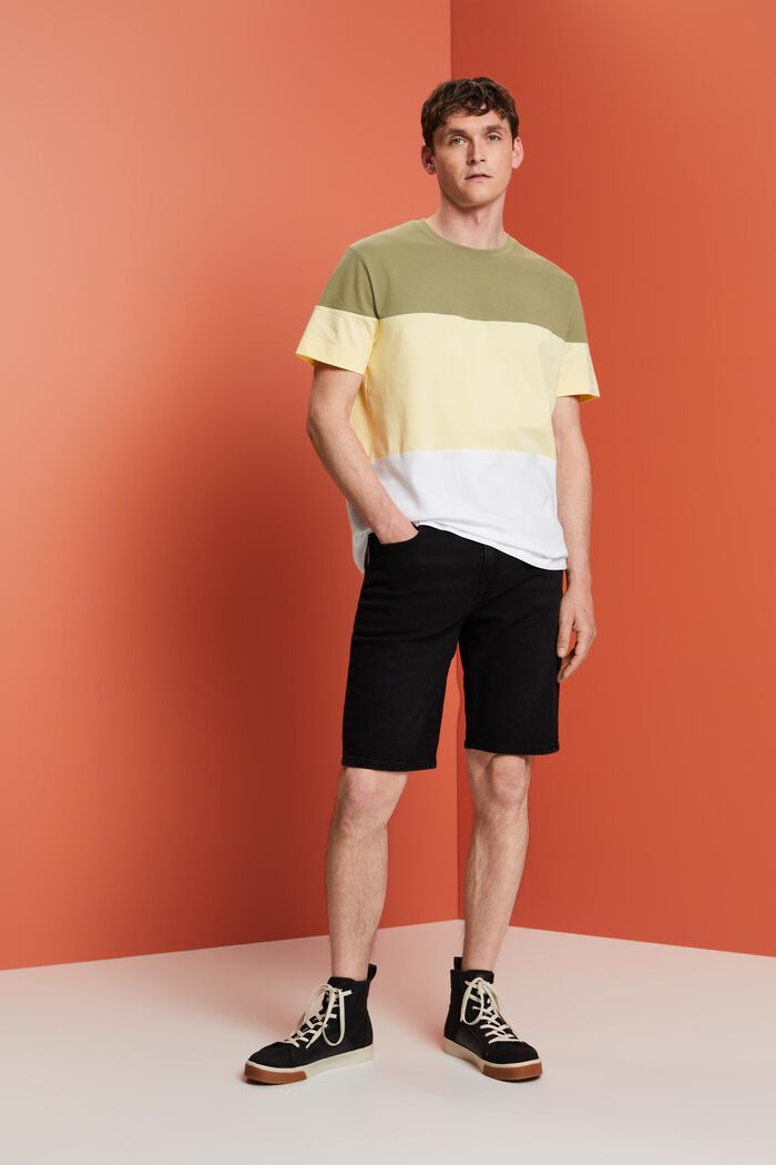 Tričko s bloky barev, 100% bavlna, LIGHT KHAKI, detail image number 1