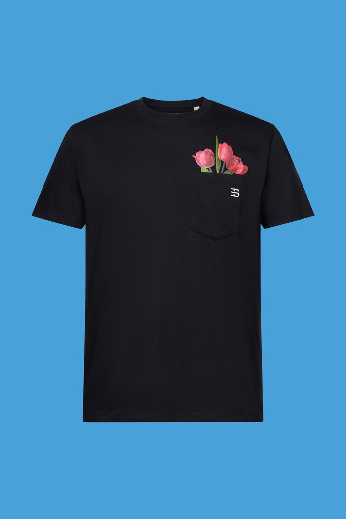 Žerzejové tričko s potiskem, 100% bavlna, BLACK, detail image number 6