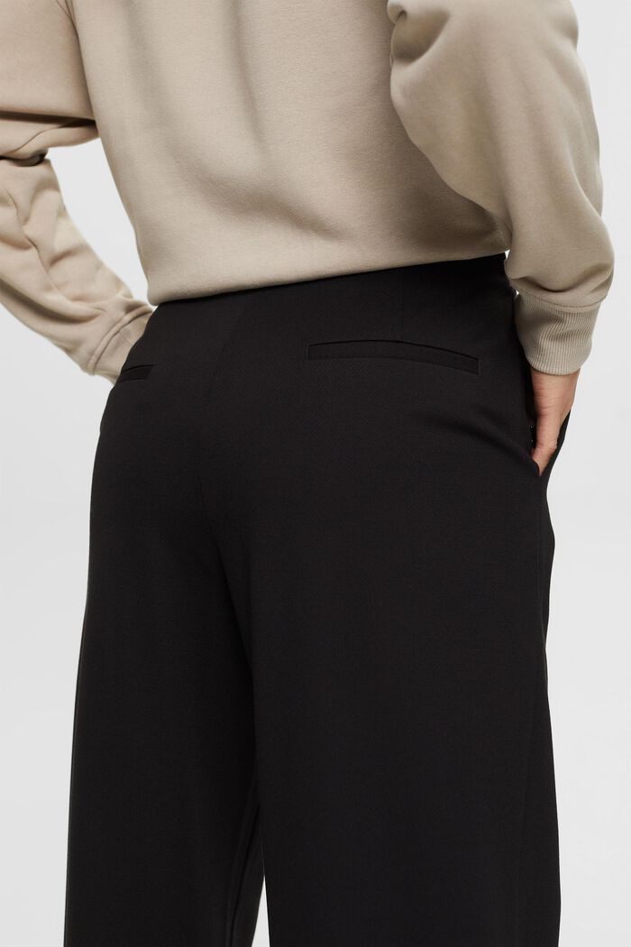 Kalhoty se středním pasem a širokými nohavicemi, BLACK, detail image number 4